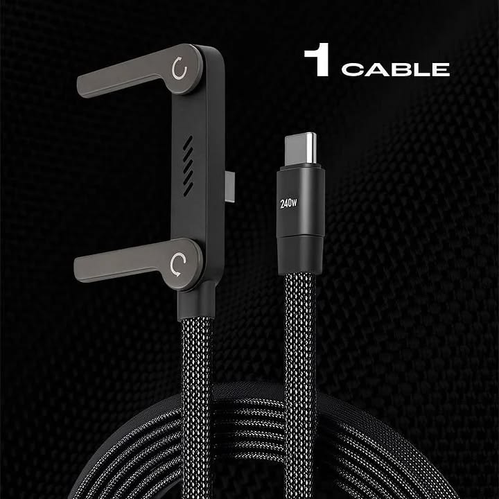 Support de téléphone invisible 2-en-1 avec câble de charge