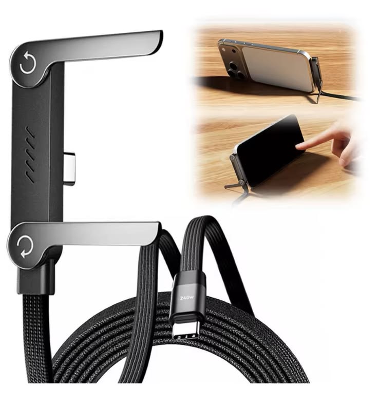 Support de téléphone invisible 2-en-1 avec câble de charge