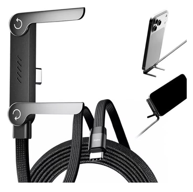 Support de téléphone invisible 2-en-1 avec câble de charge